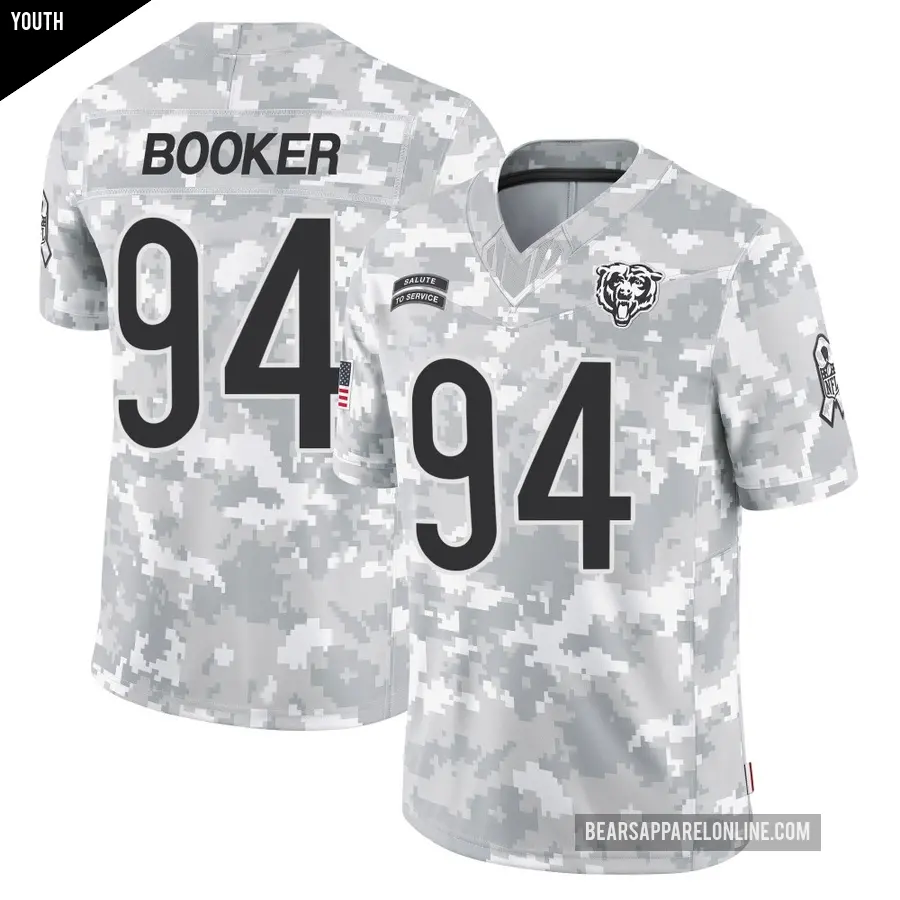 Youth Chicago Bears ＃94 Austin Booker Arctic Camo Limited 2024 Salute to Service Jersey