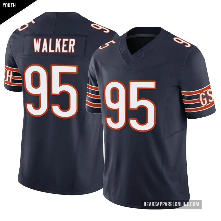 Youth Chicago Bears ＃95 DeMarcus Walker Navy Limited Vapor F.U.S.E. Jersey