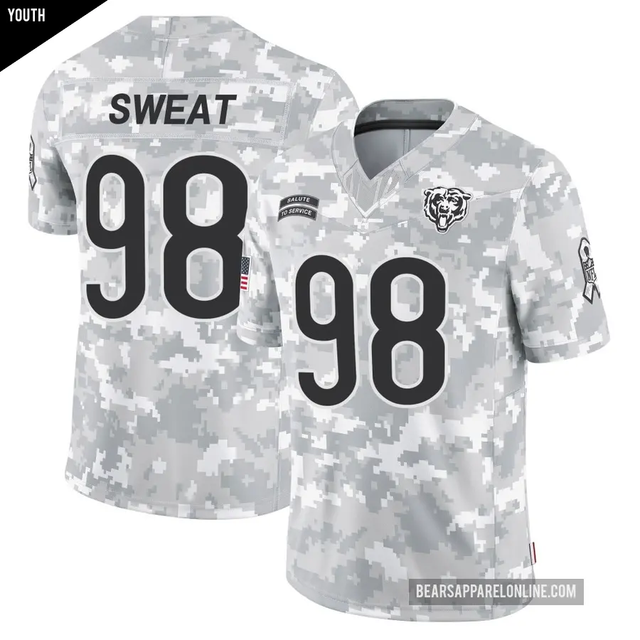 Youth Chicago Bears ＃98 Montez Sweat Arctic Camo Limited 2024 Salute to Service Jersey