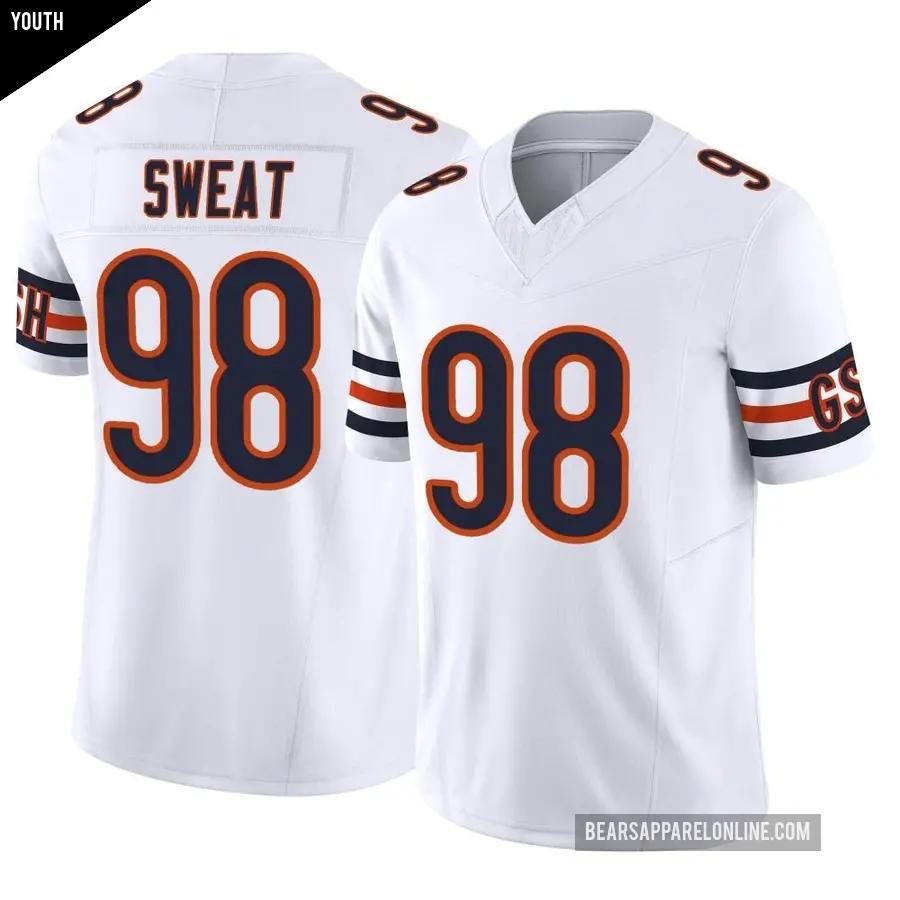 Youth Chicago Bears ＃98 Montez Sweat White Limited Vapor F.U.S.E. Jersey