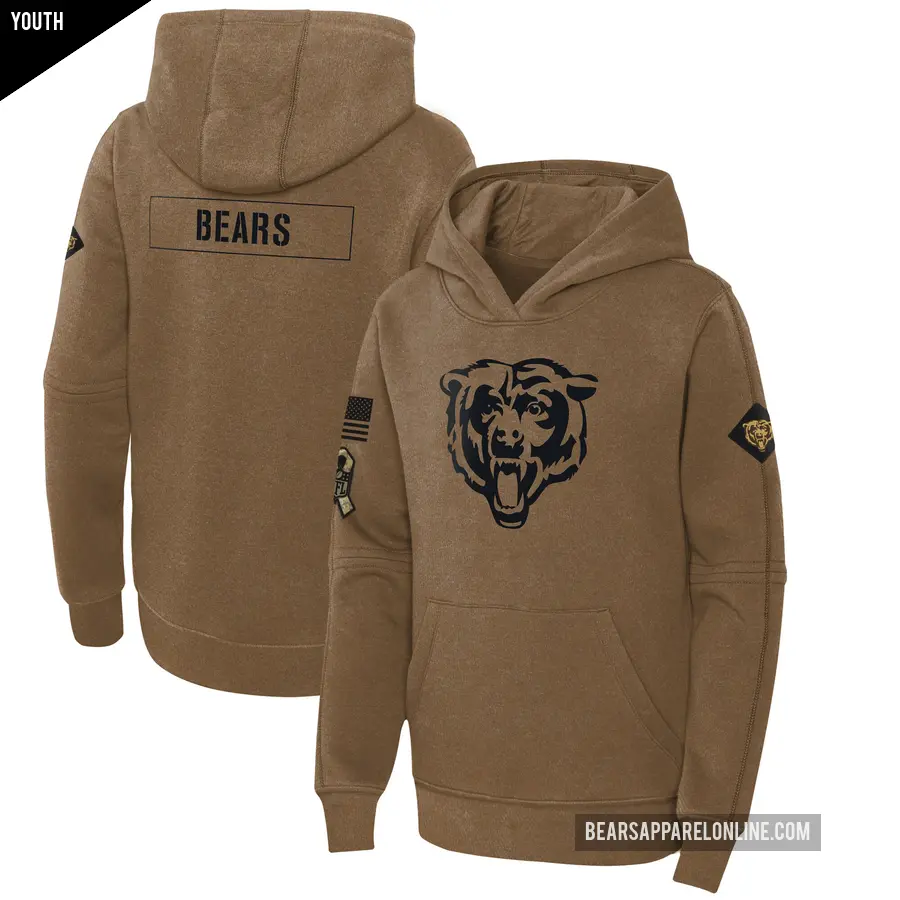 Youth Chicago Bears Brown 2023 Salute to Service Club Fleece Pullover Hoodie